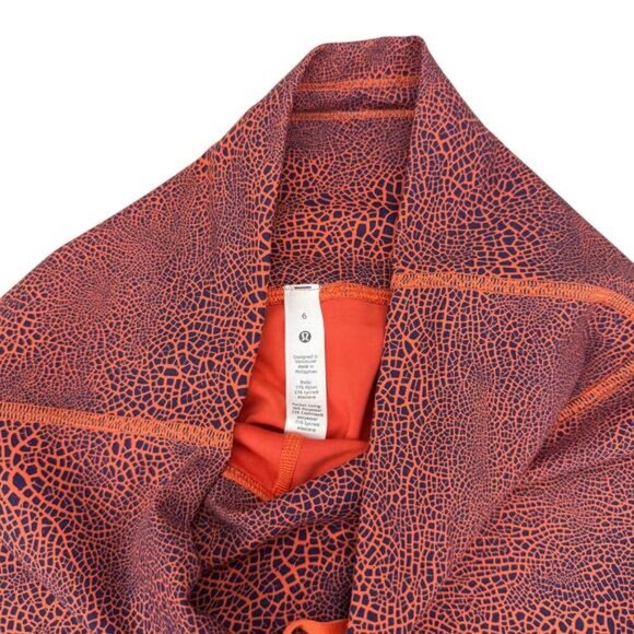LULULEMON Wunder Train High-Rise Tight 25" Size 6 Crackle Glaze Vintage Orange - Picture 6 of 9